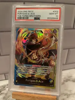 Portgas.D.Ace - ST13-002 - Leader - Foil - NM - English - One Piece - PSA 10 - Image 1