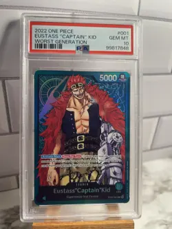 Eustass Captain Kid - ST02-001 - Leader- Foil - Eng- One Piece - PSA 10 - Image 1