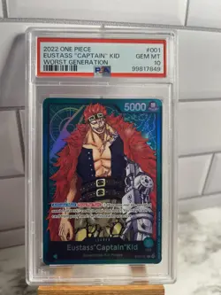 Eustass Captain Kid - ST02-001 - Leader- Foil - Eng- One Piece - PSA 10 - Image 1