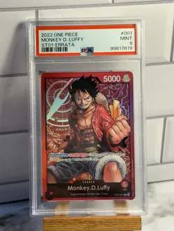 ONE PIECE Monkey D Luffy ST01-001 PSA 9 ERRATA - Image 1