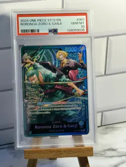 2024 ONE PIECE ST12-001 STARTER DECK RORONOA ZORO & SANJI LEADER PSA 10 GEM MINT - Image 1