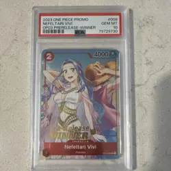 2023 One Piece Nefeltari Vivi Promo Prerelease Winner ST01-009 PSA 10 Foil - Image 1