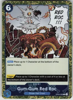 One Piece TCG Gum-Gum Red Roc (Jolly Roger Foil) R Premium The Best- OP04-056 - Image 1