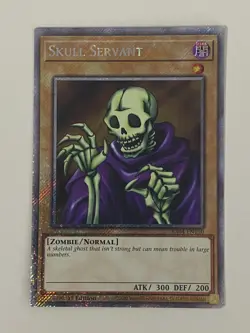 Yugioh Skull Servant x 3 - 1st Edition Platinum Secret Rare NM Free Holo Card B - Image 3