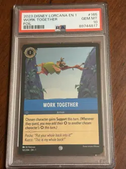 Work Together Pre-Errata Common Foil EN 1 PSA 10 Gem Mint 2023 Disney Lorcana - Image 1