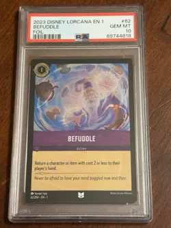 Befuddle Pre-Errata Uncommon Foil EN 1 PSA 10 Gem Mint 2023 Disney Lorcana - Image 1