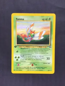 Pokemon Cards: Neo Discovery 1st Edition Rare: Yanma 36/75 - Image 1