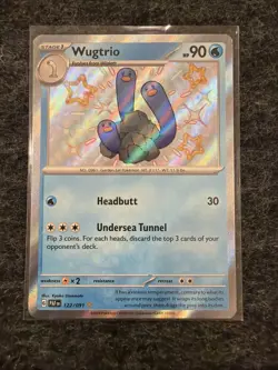 Pokemon TCG Wugtrio Scarlet & Violet Paldean Fates Holo Shiny Rare Card 122/091 - Image 1