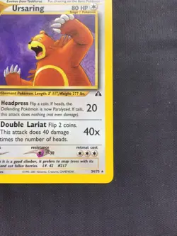 Pokemon Cards: Neo Discovery 1st Edition Rare: Ursaring 34/75 - Image 4