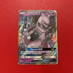 Pokemon Mewtwo GX 31/68 Hidden Fates Ultra Rare Holo Full Art Card English - Image 1