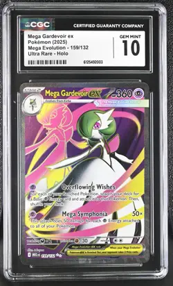 CGC 10 Mega Gardevoir ex 159/132 Full Art Mega Evolution Ultra Rare Pokemon Card - Image 1