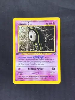 Pokemon Cards: Neo Discovery 1st Edition Rare: Unown A 33/75 - Image 1