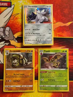 Pokemon Gamestop Promo Card Lot Of 3 - Flapple / Sandaconda / Duraludon - Image 1
