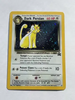 Dark Persian 17 Black Star Promo LP Holo Rare Pokemon Card 2000 - Image 1
