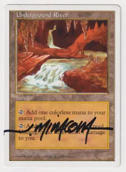 Signed Underground River HP 5th Edition Artist Jeff Miracola 1997 MTG Magic Rare - Image 1