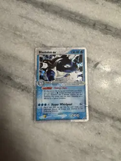 Pokemon TCG Blastoise EX Holo Rare Card Fire Red Leaf Green 104/112 Creased - Image 1