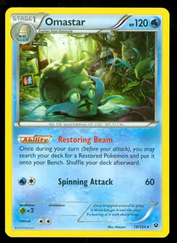 Pokemon OMASTAR 18/124 - XY Fates Collide - RARE - MINT - Image 1