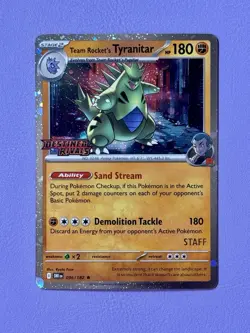 TCG Pokemon English Promo Team Rocket's Tyranitar (Prerelease) [Staff] 096/182 - Image 1