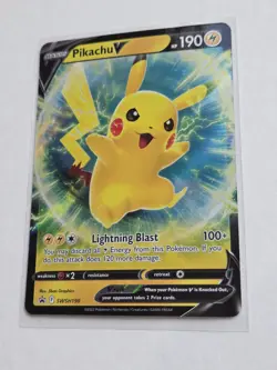Pikachu V SWSH198 SWSH: Sword & Shield Promo Pokemon Card Holo NM/MINT - Image 2