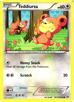 Pokemon TCG Teddiursa Legendary Treasures RC15/RC25 Common MP - Image 1