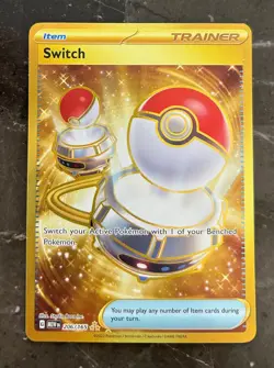 Pokemon 151 ENGLISH - LIGHT PLAY - SWITCH - HYPER RARE TRAINER - 206/165 - LP - Image 1