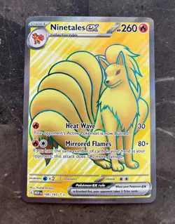 Pokemon 151 ENGLISH - LIGHT PLAY - NINETALES EX - ULTRA RARE FULL ART 186/165 LP - Image 1