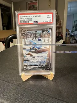 2021 POKEMON JAPANESE SWORD & SHIELD EEVEE HEROES #077 FULL ART GLACEON V PSA 9 - Image 3