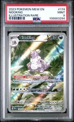 Pokemon 151 ENGLISH - NIDOKING - ILLUSTRATION RARE - 174/165 - PSA 9 - Image 1