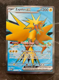 Pokemon 151 ENGLISH - VERY LIGHT PLAY - ZAPDOS EX - ULTRA RARE FULL ART 192/165 - Image 1
