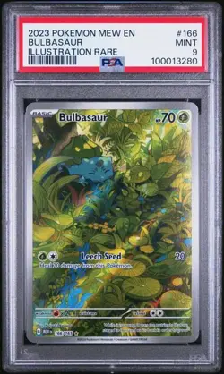 Pokemon 151 ENGLISH - BULBASAUR - ILLUSTRATION RARE - 166/165 - PSA 9 - Image 1