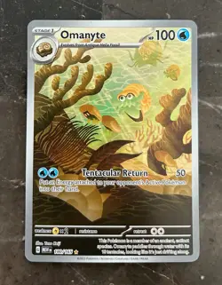 Pokemon 151 ENGLISH - LIGHT PLAY - OMANYTE - ILLUSTRATION RARE - 180/165 - LP - Image 1
