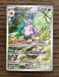 Pokemon 151 ENGLISH - LIGHT PLAY - NIDOKING - ILLUSTRATION RARE - 174/165 LP - Image 1