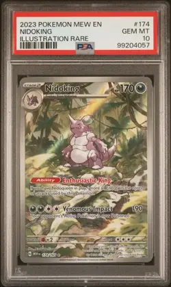 Pokemon 151 ENGLISH - NIDOKING - ILLUSTRATION RARE - 174/165 - PSA 10 - Image 1