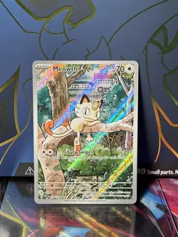 Pokemon TCG Meowth 106/094 Phantasmal Flames Illustration Rare Holo - Image 1