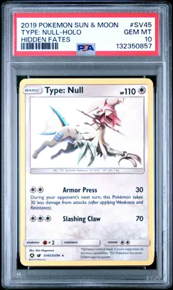 2019 POKEMON SUN & MOON HIDDEN FATES #SV45 TYPE: NULL-HOLO PSA 10 - Image 1