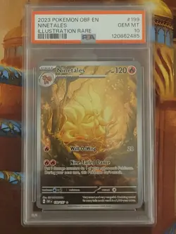 2023 Pokemon Obsidian Flames Ninetales 199/197 PSA 10 Gem Mint Illustration Rare - Image 1