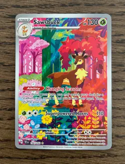 Pokemon Temporal Forces - SAWSBUCK - ILLUSTRATION RARE - 166/162 - NM - Image 1