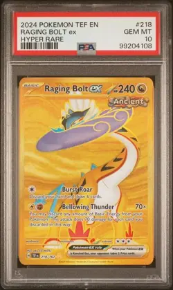 Pokemon Temporal Forces - RAGING BOLT EX - GOLD HYPER RARE - 218/162 - PSA 10 - Image 1