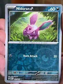 POKEMON NIDORAN MALE 032/165 COMMON REVERSE HOLOFOIL SCARLET & VIOLET 151 NM - Image 1