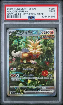 Pokemon Temporal Forces - GOUGING FIRE EX SPECIAL ILLUSTRATION 204/162 - PSA 9 - Image 1