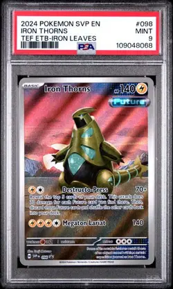 Pokemon Temporal Forces - IRON THORNS - BLACK STAR PROMO - SVP 098 - PSA 9 - Image 1