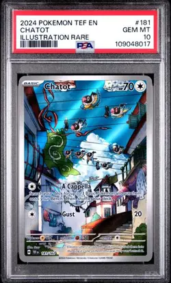 Pokemon Temporal Forces - CHATOT - ILLUSTRATION RARE - 181/162 - PSA 10 - Image 1