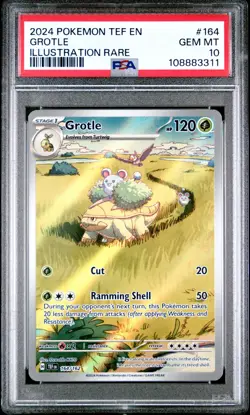 Pokemon Temporal Forces - GROTLE - ILLUSTRATION RARE - 164/162 - PSA 10 - Image 1