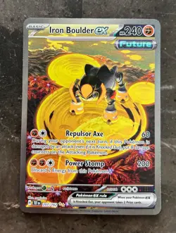 Pokemon Temporal Forces - LIGHT PLAY - IRON BOULDER EX - SPECIAL ILLUST 207/162 - Image 1