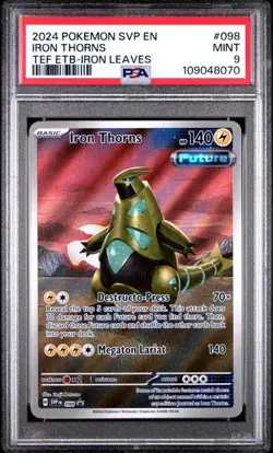 Pokemon Temporal Forces - IRON THORNS - BLACK STAR PROMO - SVP 098 - PSA 9 - Image 1