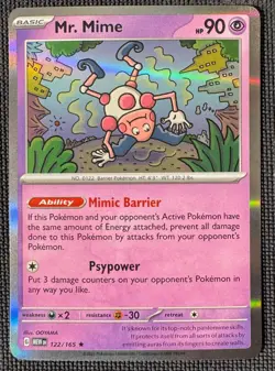 MR. MIME 122/165 HOLO RARE 151 POKEMON NM - Image 1