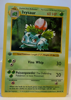 Miscut Ivysaur 1st Edition 30/102 Pokemon 1999 Base Set WOTC Near Mint or better - Image 1