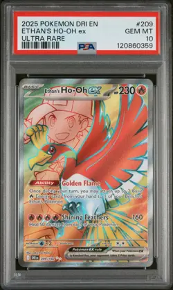 Pokemon TCG Ethan's Ho-Oh ex 209/182 Destined Rivals Ultra PSA 10 - Image 1