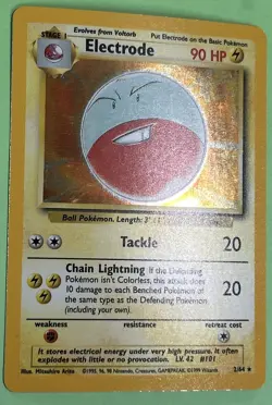 Pokemon TCG Electrode Jungle 2/64 Holo Unlimited Holo Rare NM Error No Symbol - Image 2