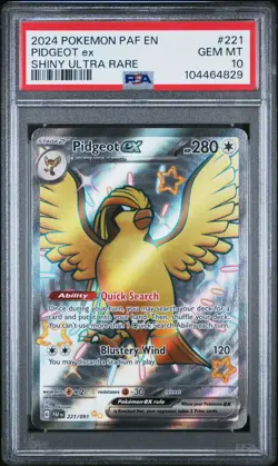 Pokemon Paldean Fates - PIDGEOT EX - ULTRA RARE - 221/091 - PSA 10 - Image 1